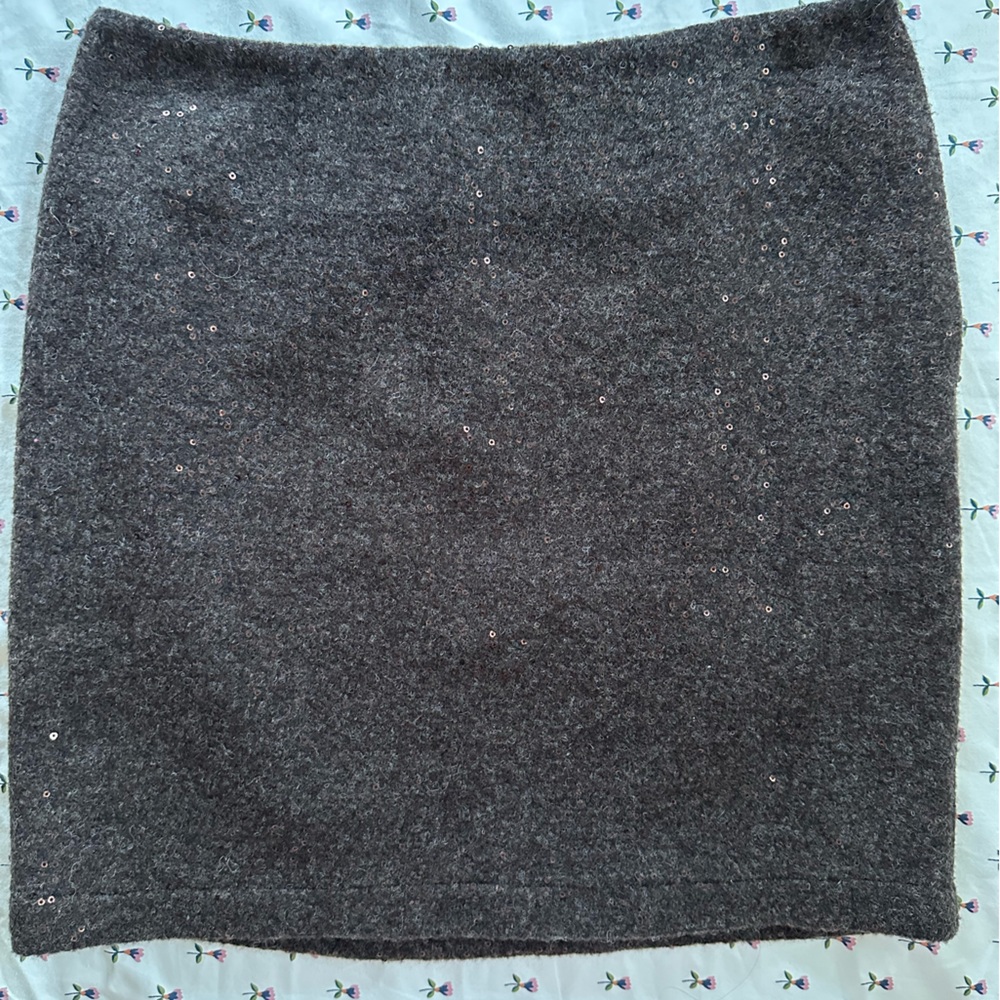 J-Jill wool blend Gray Mini Skirt with Subtle Sparkle